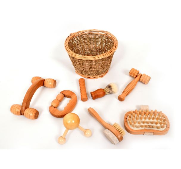Kit de massage bois (8 pièces)