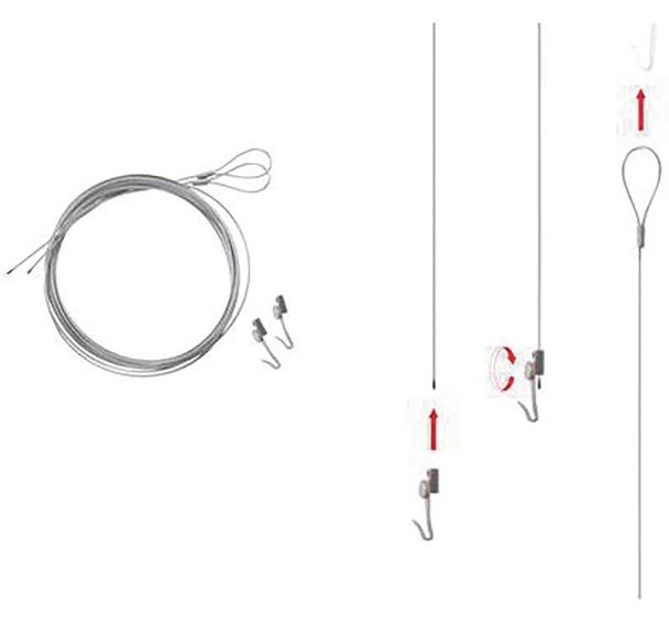 Kit de suspension pour cadre affichage 2 faces Vit'Clac