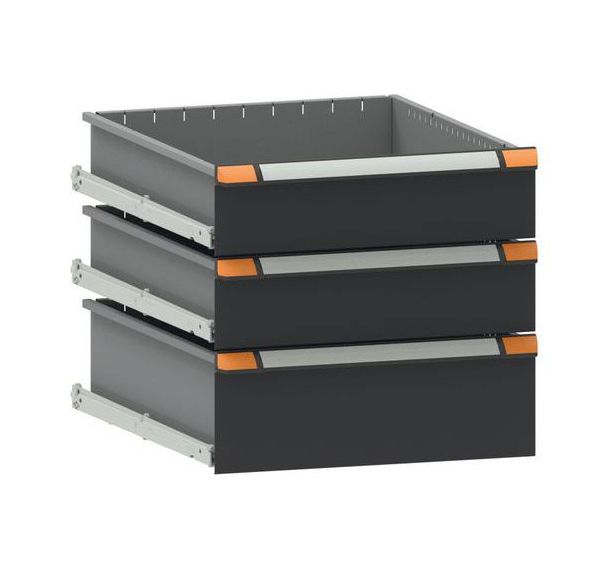 Kit de tiroirs avec serrure EcoBlox 7016 anthracite