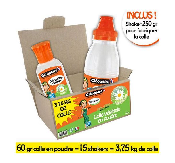 Kit fabrication colle en poudre : colle BIOPOWDER + 1 shaker