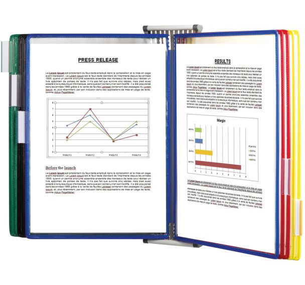 Kit mural métal 10 poches A4 - emballage imprimé - Assorti