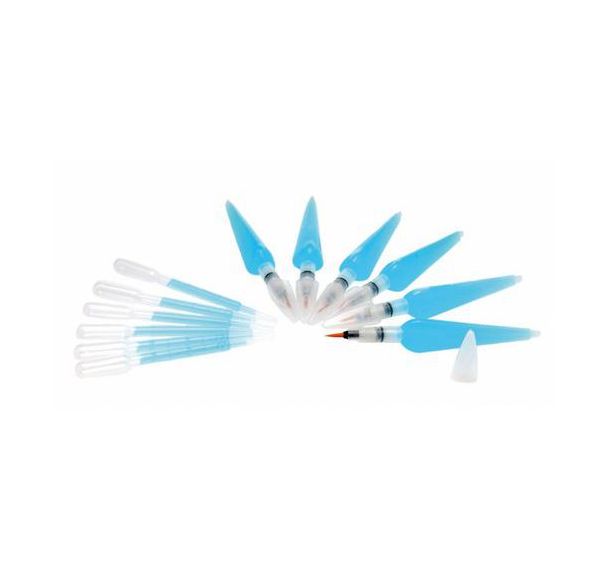 Kit outils encre à dessiner : 6 pinceaux à réserve 15 ml + 6 pipettes