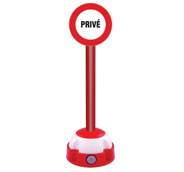Kit poteau + panneau de signalisation ''Privé'' blanc/rouge