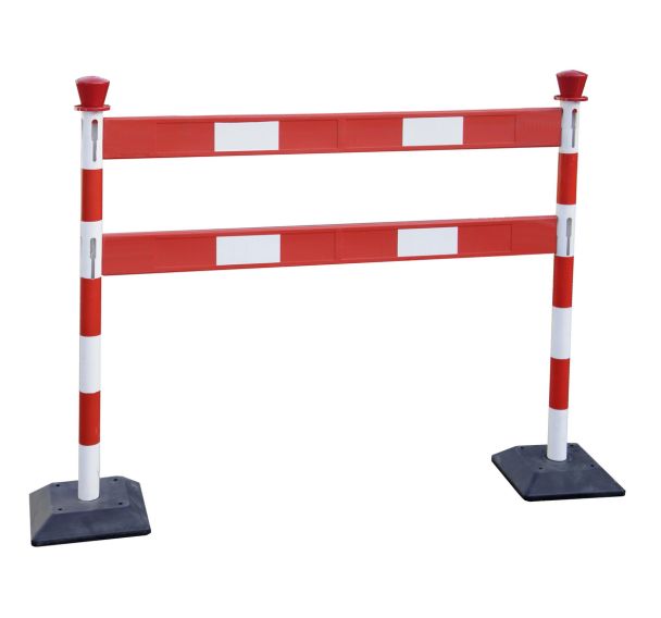 Kit poteaux ABS avec 2 barrières Rouge/blanc