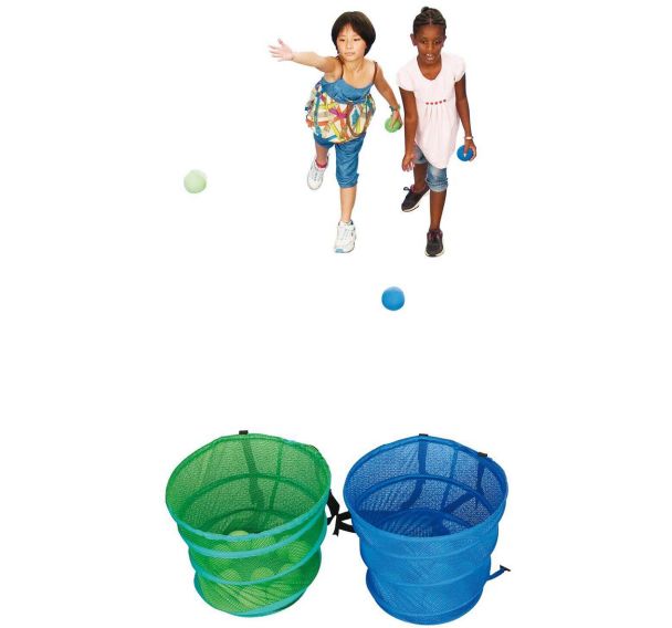 Kit pursuit ball composé de 1 but vert et 1 but bleu, 10 boules colorées par but