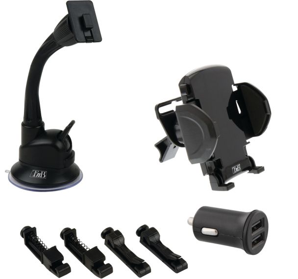 Kit voiture chargeur allume-cigares et support multi surface