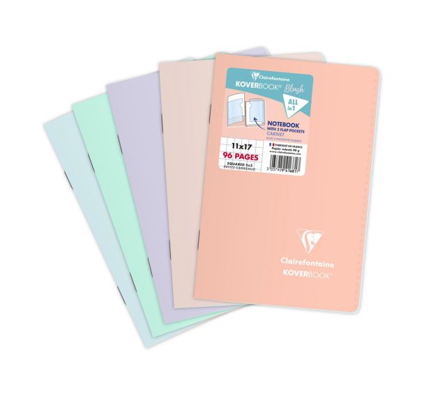 Koverbook BLUSH carnet piqué PP bicolore opaque 11x17cm 96p Q.5x5 coloris assortis