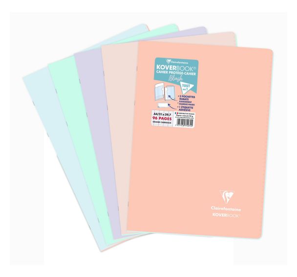 Koverbook BLUSH piqué PP bicolore opaque 21x29,7cm 96p séyès coloris assortis