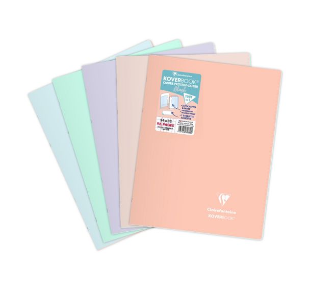 Koverbook BLUSH piqué PP bicolore opaque 24x32cm 96p Q.5x5 + marge coloris assortis