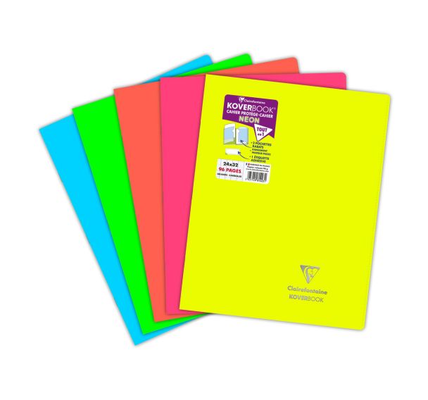 Koverbook NEON piqué PP opaque 24x32cm 96p seyès coloris assortis