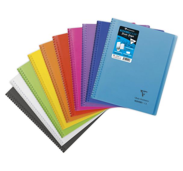 Koverbook cahier dessin 22,5x29,7cm spiralé 100p papier blanc 125 g - Lot de 10