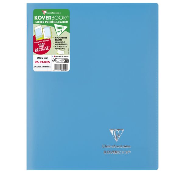Koverbook piqué polypro opaque 24x32cm 96p séyès - Clairefontaine
