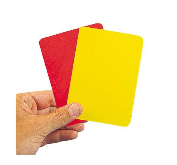 Lot 2 cartons arbitre jaune + rouge