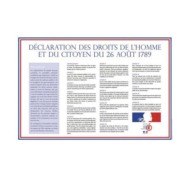La déclaration des droits de l'homme et du citoyen