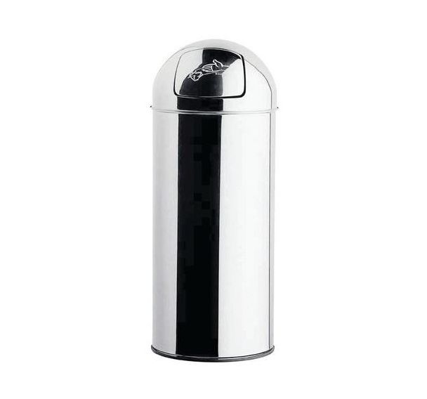 La poubelle ROSSIGNOL grand volume avec trappe Basic 45 l - Inox