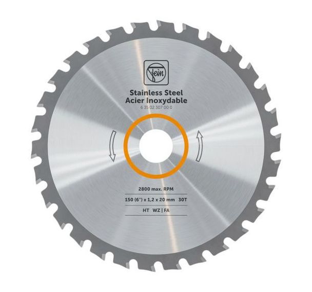 Lame de scie circulaire portative pour acier inoxydable