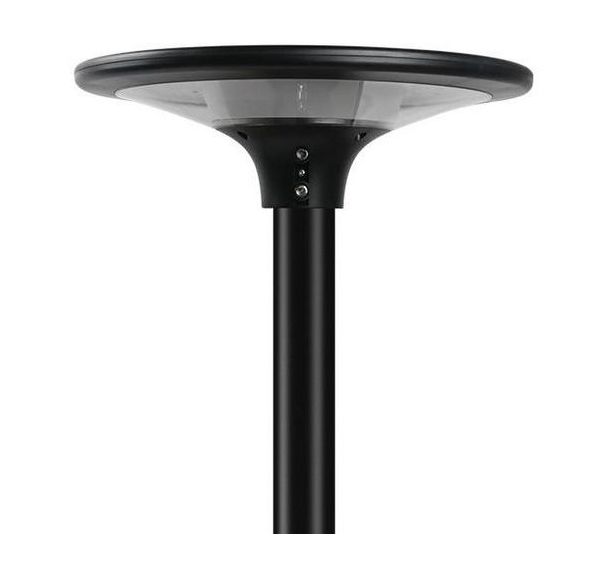 Lampadaire LED solaire 2300 lumens IP65 noir, sans mat
