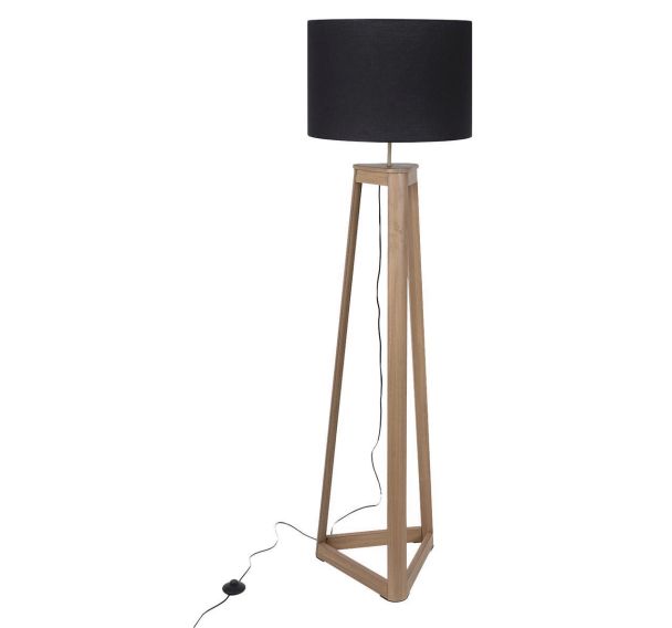 Lampadaire en bois foncé HONORE H160 cm marron/noir Corep