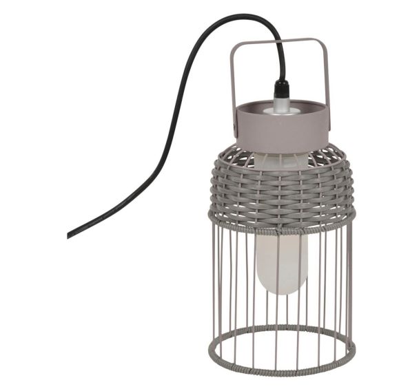 Lampe/Baladeuse nomade en métal filaire peint et tressé Corep