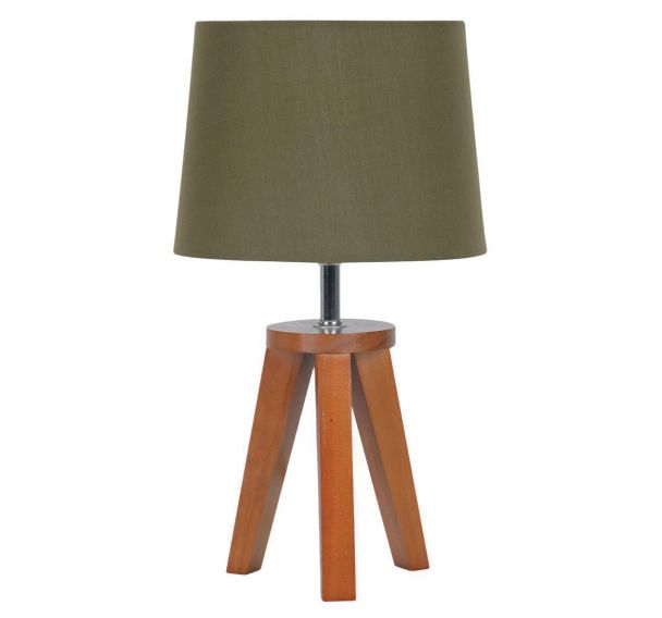 Lampe bois khaki YOGA H33.5 cm marron/vert Corep