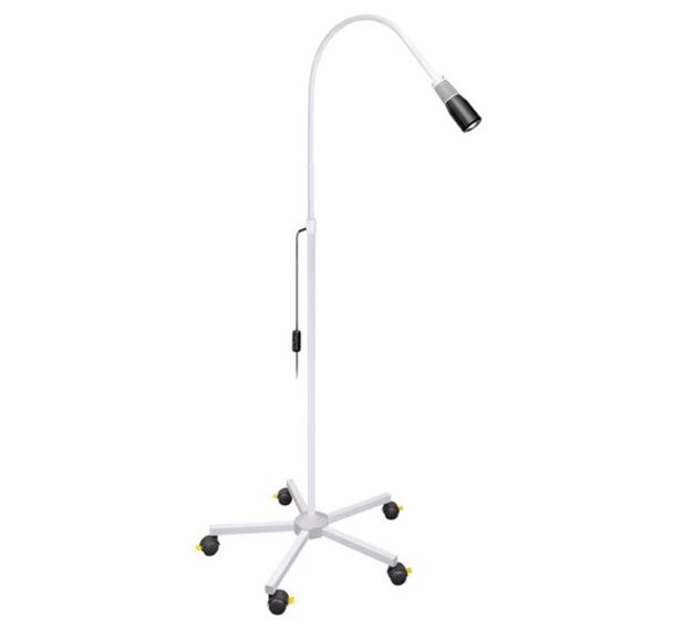 Lampe d'examen LED FOCUS avec pied à roulettes, blanc-Luxamed