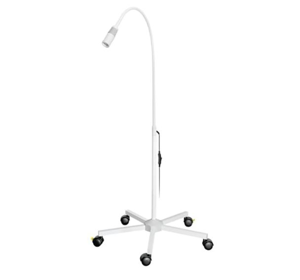 Lampe d'examen LED avec pied à roulettes court, blanc-Luxamed