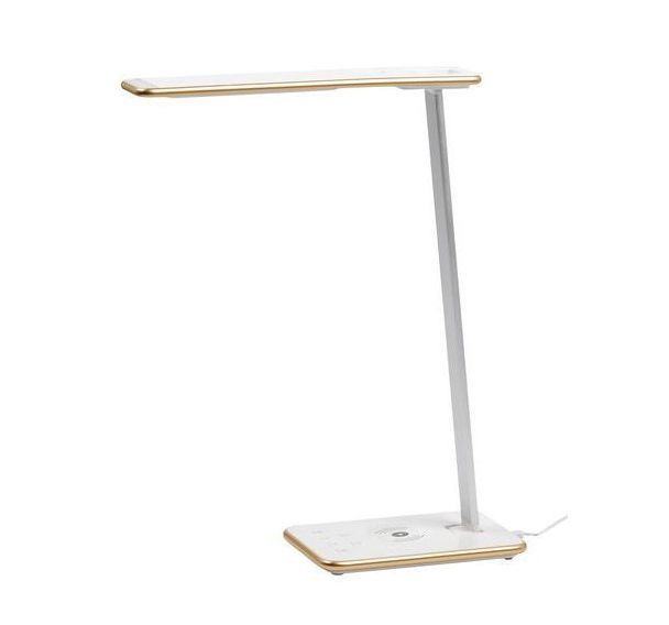 Lampe de bureau Orbit blanche et or - Aluminor