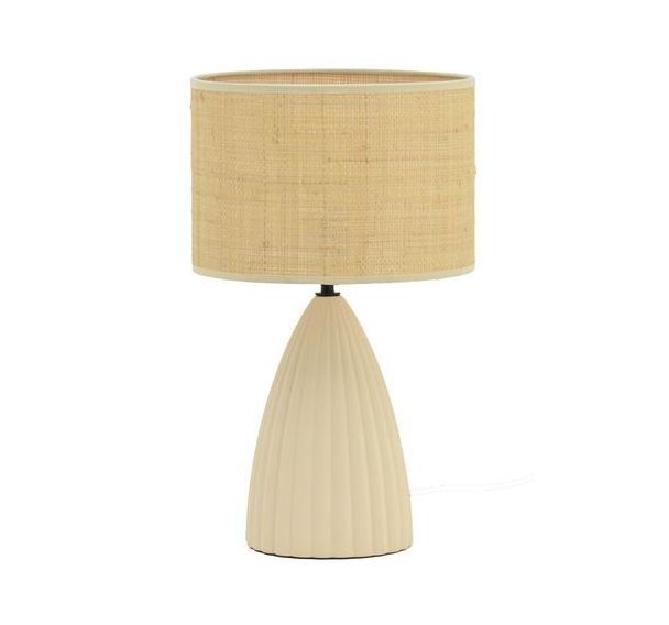 Lampe de bureau Sonia céramique et sisal crème
