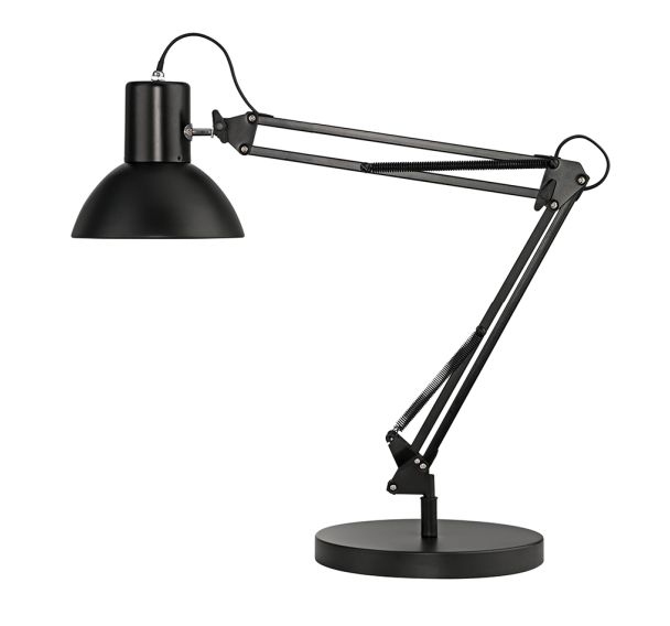 Lampe de bureau Success noire 66 cm socle et pince