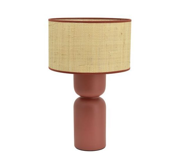 Lampe de bureau Tamatao céramique et rafia terracotta