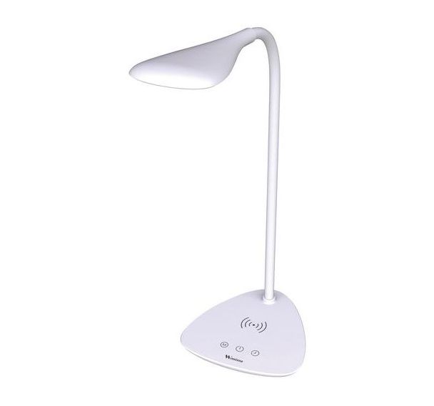 Lampe de bureau avec recharge de téléphone TOM QI, Tête coloris : Blanc