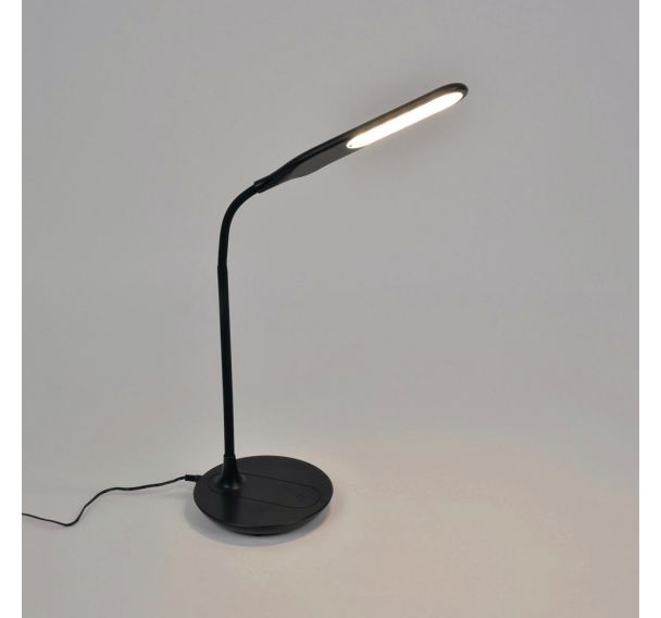 Lampe de bureau flexible flexible en polymère et silicone noir