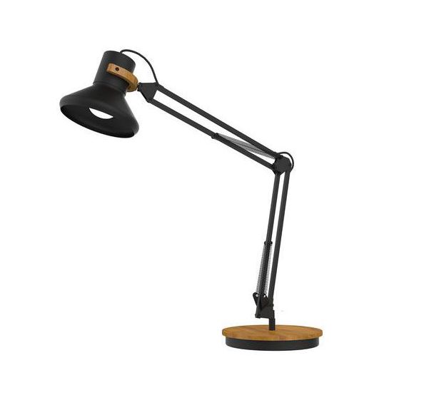 Lampe de bureau led bambou noir prise europe