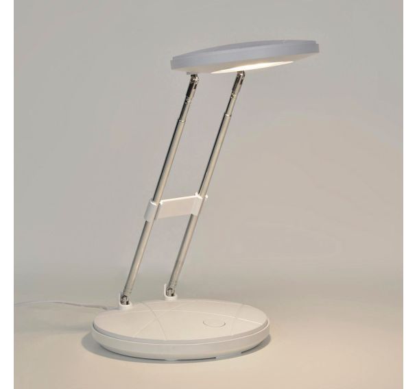 Lampe de bureau télescopiqueen polymère et métal blanc