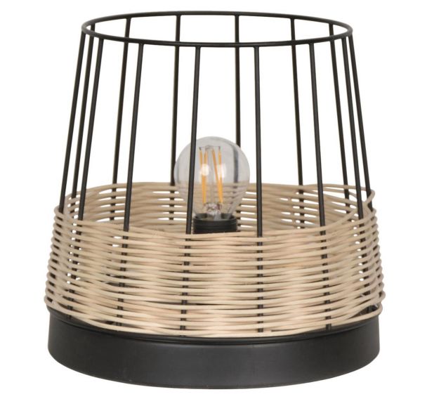 Lampe en métal peint Abat-jour en métal filaire noir