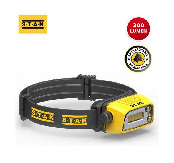 Lampe frontale LED 300 lumens avec capteur de mouvement