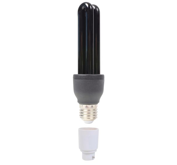 Lampe lumière noire 25 W E27 + adaptateur