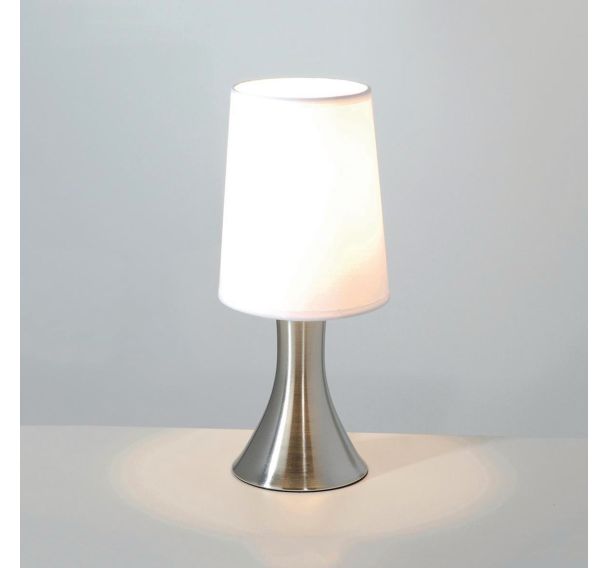 Lampe métal . Abat-jour en coton alu broissé