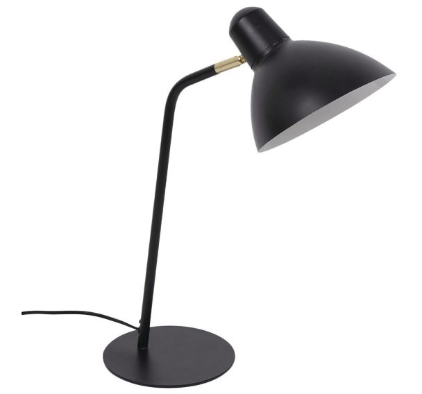 Lampe métal MARCEL H43cm noir mat/laiton Corep