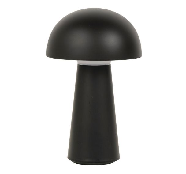 Lampe métal MUSHROOM H22cm noir Corep