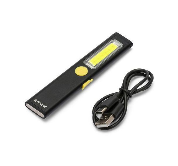 Lampe torche LED rechargeable 3W en aluminium noir