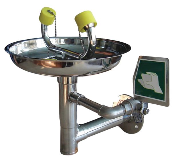 Laveur d'yeux de sécurité mural 100% Inox