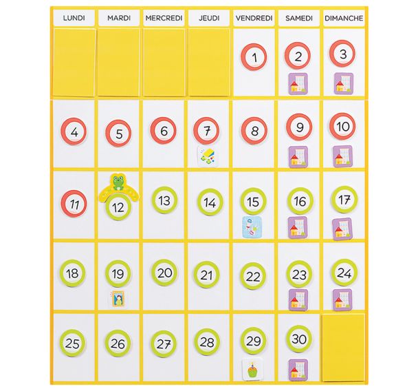 Le calendrier à construire