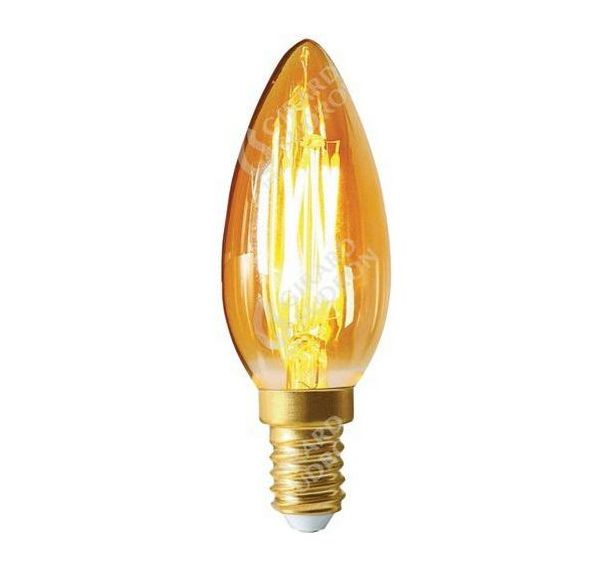 Led flamme lisse C35 Filament 4W - E14 dimmable ambrée