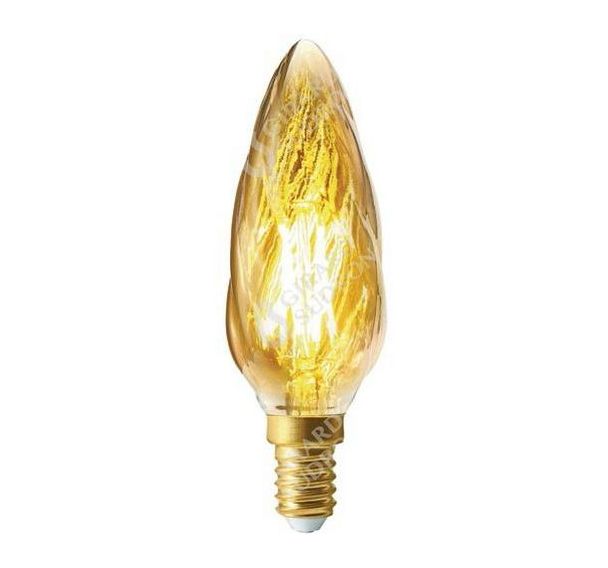 Led flamme torsadée F6 - 4W - E14 dimmable ambrée