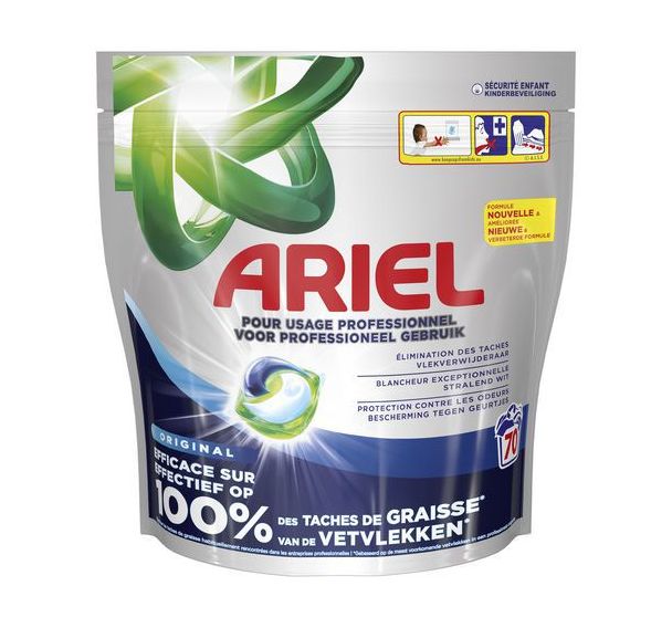 Lessive capsules All in 1 Pods - Sachet de 70 - Ariel Professional - Lot de 2