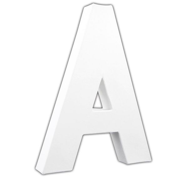 Lettres à décorer en papier mâché 20,5 cm blanc -Décopatch