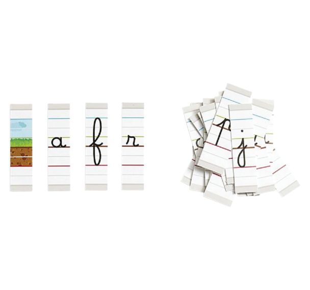 Lettres cursives lignées magnétiques grand format