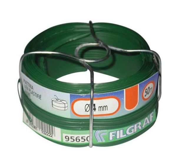 Lien plastifié plat vert bobine 50m ø80 mm