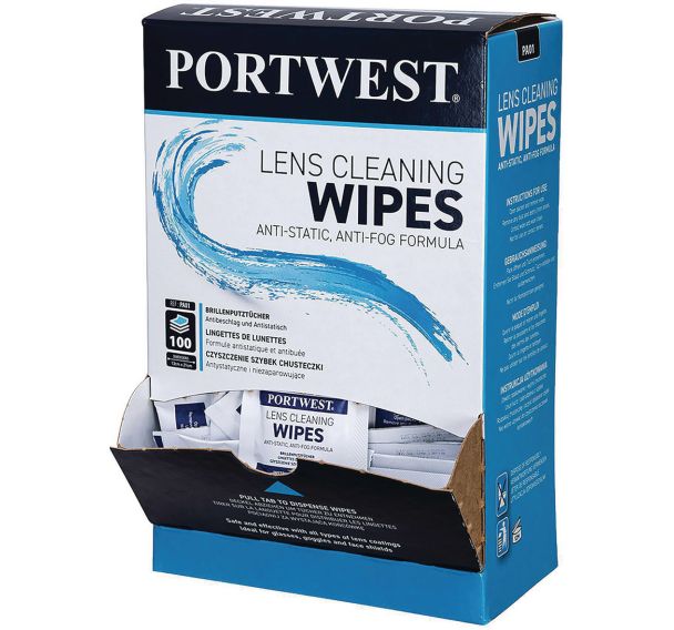 Lingettes nettoyantes pour Lunettes - Portwest (Lot de 1000)